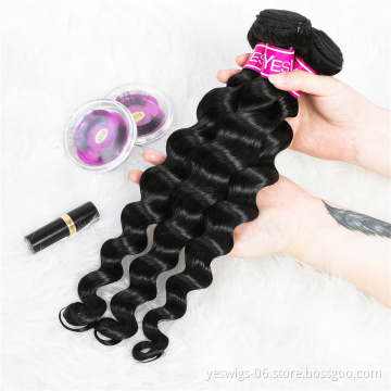 Yeswigs 10A Grade Mink Brazilian Human Hair Bundles With Closure Wholesale Unprocessed Virgin Cuticle Aligned Raw Indian Hair